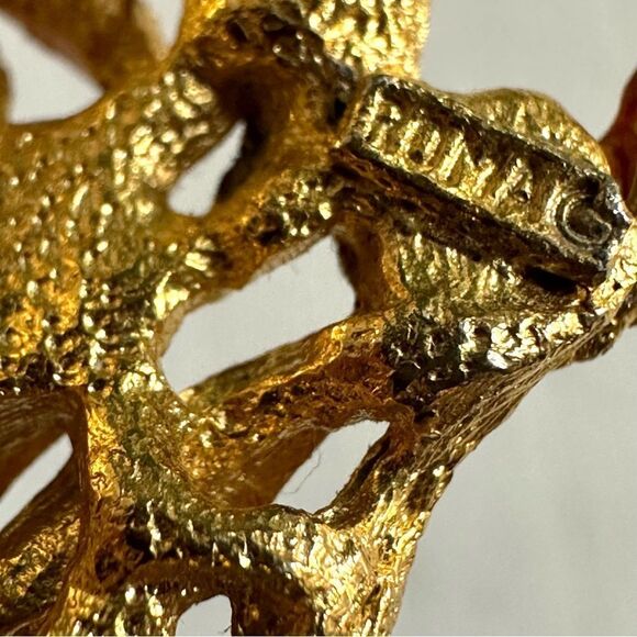 Vintage Roma gold tone pearl leaf brooch - Picture 8 of 9